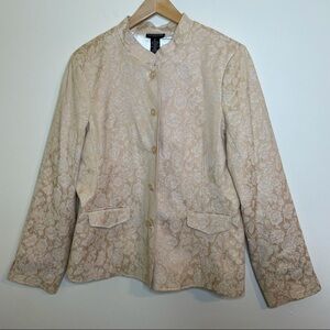 NWT: QVC Dialogue Blazer With Cream Floral Grandpa Grandma Core Design